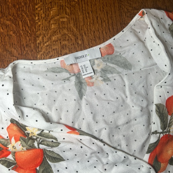 White Dress with Polka Dots and Orange Pattern - Picture 3 of 3